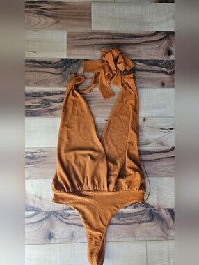 Zara Rust Halter Bodysuit